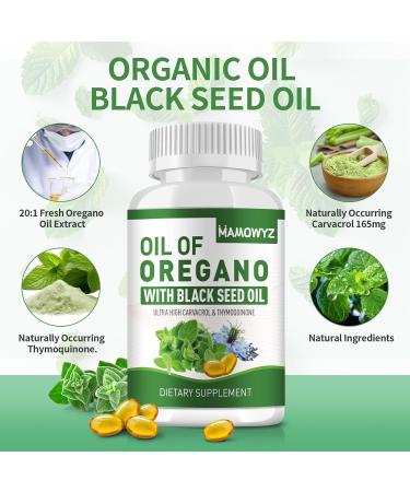 Oil of Oregano with Black Seed Oil - 400 Count Softgels - Aceite De Oregano | Immune Support Digestive Health | Non-GMO Gluten Free 200 Count (Pack of 2) - Buy Online on GoSupps.com