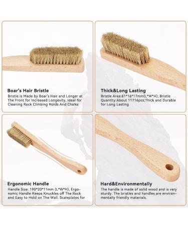Premium Rock Climbing Brush with Boar's Hair Bristles - Ideal for Indoor & Outdoor Climbing Holds & Chalk - Ergonomic Handle - CJ-CB2010B - Buy Online on GoSupps.com