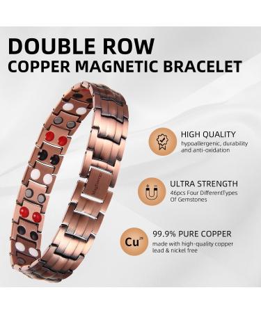 MagEnergy Copper Bracelet with Adjustable Link Design and 4 Element Magnets - 3000Gauss Magnets for Men - Pure Copper (Copper 2) - Buy Online on GoSupps.com