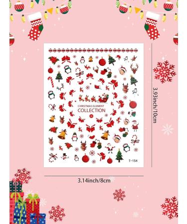 Kalolary 1400+ Patterns Christmas Nail Art Stickers Self-Adhesive 3D Nail Decals Christmas Nail Art Designs Snowflake Tree Reindeer Santa Elements for Christmas Theme Nail Art Decoration (15 Sheets) - Buy Online on GoSupps.com