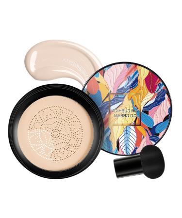 Air Cushion-BB Cream Face Make Up Mushroom Head Air Cushion CC Cream Matte Waterproof Moisturizing Concealer Cream Foundation Long-Lasting Waterproof Oil Control Moisturizing Concealer Cream Foundatio I Vory White 1 count (Pack of 1)