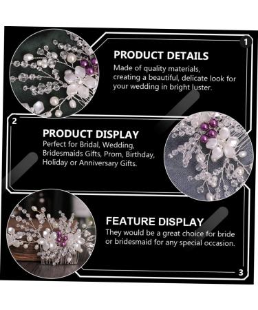 Ipetboom 1pc Braided Flower Comb Pearl Hair Clip Rhinestone Hair Clip Wedding Hair Comb Womens Hair Clips Bride Hair Comb To Weave Abs White Hair Accessories Banquet European and American - Buy Online on GoSupps.com