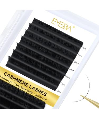 EMEDA Cashmere Classic Lash Extensions C CC D Curl 0.03 0.05 0.07 Thickness Single Lash Trays 14 Rows Large Tray Super Matte Black Individual Volume Eyelash Extensions (0.03-CC-MIX-8-16mm) 0.03-CC-MIX(8-16)