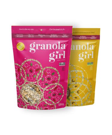 Granola Girl Variety Pack - High Protein Gluten Free Nut Free Low Sugar Healthy Cereal Allergen Friendly High Fiber Non-GMO 320g 2-Pack Variety 320 g (Pack of 2)