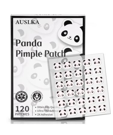 AUSLKA Panda Pimple Patches 120 Patches, Hydrocolloid Spot Dots, Blemishes Patch, Pimple Stickers, For Face Acne Absorbing Cover Patch 120 Count (Pack of 1)