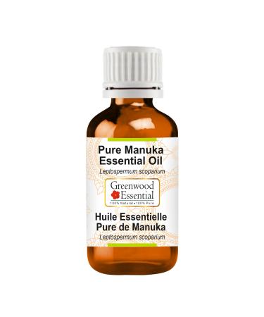 Greenwood Essential Manuka Essential Oil (Leptospermum scoparium) Pure | Non-Sticky | Non-Greasy | Lightweight | Men & Women | All Skin Types | Steam Distilled 15ml (0.50 oz) 0.5 Fl Oz (Pack of 1)