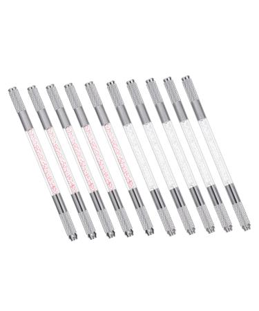 Balacoo 10pcs Crystal Eyebrow Pencil Hand Tools Brow Embroidery Pens Eyebrow Pen Needle Holder