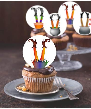 24 x Pre-Cut Halloween Mix 1 Edible Stand up Wafer/Rice Paper Cupcake Toppers Cake Decorations Birthday Party Witch Legs - Buy Online on GoSupps.com