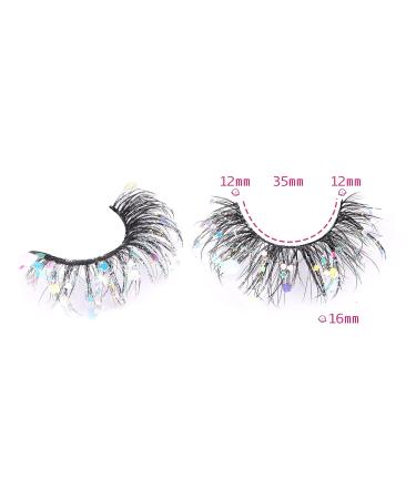 Wiwoseo Shining False Eyelashes - Colorful, Fluffy Faux Mink for Christmas & New Year - Buy Online on GoSupps.com