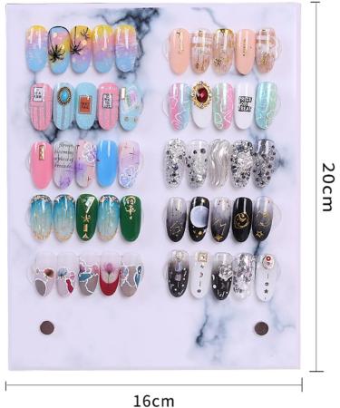 Ruiqas Nail Art Showing Prional Salon Magnetic Marble Nail Art Display False Nail Tips Sample Display Practice 2 acrylic false tip display stand rack magnetic marble nail art display acrylic nail - Buy Online on GoSupps.com