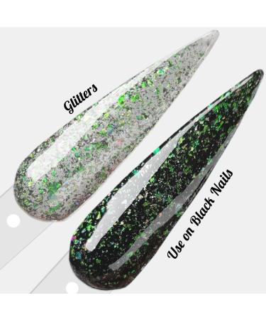 Sparkle Holographic Chameleon Glitter Dip Powder Nail Kit | 6 Colors + Opal Foils | Easy for Starters | Perfect for White & Black Nail Art | SG063 - Buy Online on GoSupps.com