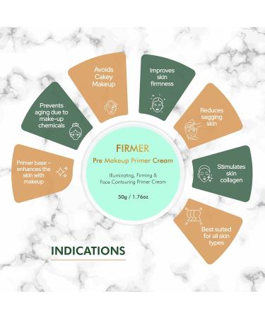 Firmer Pre-Makeup Primer Cream - Skin Firming, Illuminating & Contouring | Age Repair & Hydrating Makeup Primer - 50 GM | Paraben-Free - Buy Online on GoSupps.com
