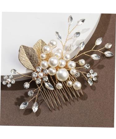 Ipetboom Beaded Hair Comb Crystal Headpiece Flower Girl Hair Clip Jewelry Comb Bride Pearl Hair Comb Bride Hairpin Hair Accessory Hair Pin Alloy Women's Man-made Pearl Accessories - Buy Online on GoSupps.com