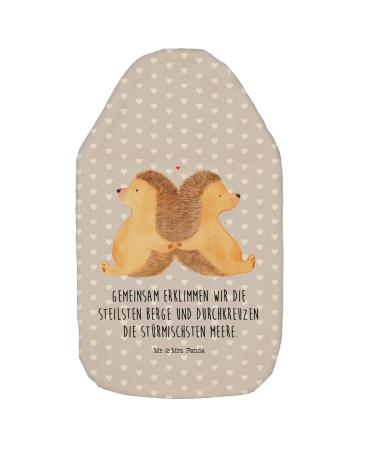 Mr. & Mrs. Panda Heat bottle hedgehog hand -holding - gift marrying holding hands holding hands heat bottle cover hot water bottle with cover wife gray