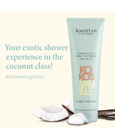 Jean & Len Coconut & Vanilla Cream-Oil Shower Gel - Vegan Hydrating for Dry Skin | 250ml pH Ideal for Gently Cleaned & Smooth Skin - Buy Online on GoSupps.com