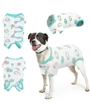 Recreational suit for dogs surgical recovery suit for dogs cats body suit after the operation dog onesie spay castration suit soft & breathable for bitches and male (tree XL) XL D-tree