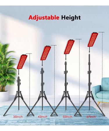 Red Light Therapy Lamp with Stand - 660nm Red and 850nm Near Infrared Light Device for Pain Relief and Skin Care - Buy Online on GoSupps.com