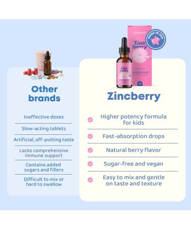 JoySpring ZincBerry - Kids Zinc & Vitamin Supplement (2 fl oz) Immune Support Drops with Elderberry Flavor for Kids 3-16+ Years 2 Fl Oz (Pack of 1) - Buy Online on GoSupps.com