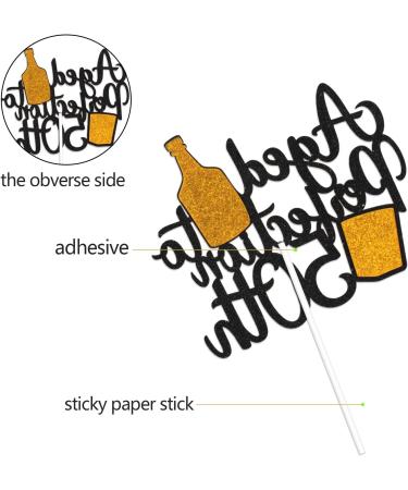 Aged To Perfection 50th Birthday Cake Topper - Wine 50th Birthday Black Glitter Cake Topper - Vintage 1972 Happy 50th Birthday Party Cake Decoration - Buy Online on GoSupps.com
