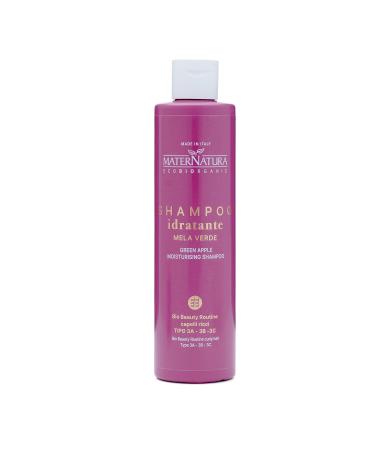 Maternatura Shampooing Hydratant pour Cheveux Boucl s la Pomme Verte D finit les Boucles Effet Anti-Frisottis Routine Beaut Bio pour Cheveux Boucl s Made in Italy - 250 ml