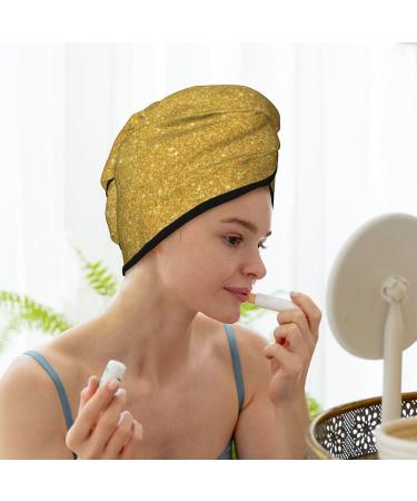 Gold Shiny Microfiber Hair Towel - Super Absorbent Coral Velvet Wrap for Women | Quick Dry Cap for Long & Curly Hair - Buy Online on GoSupps.com