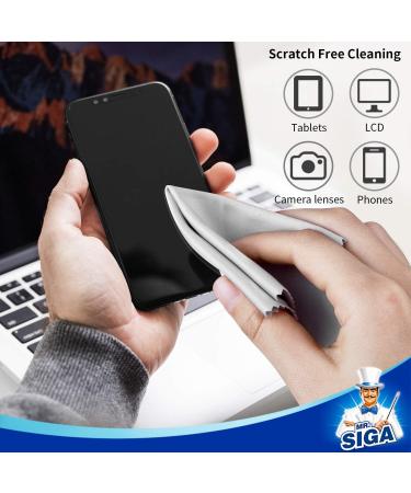 MR.SIGA Premium Microfiber Cleaning Cloths 12 Pack - 6 x 7 inches - Navy/Gray - Buy Online on GoSupps.com