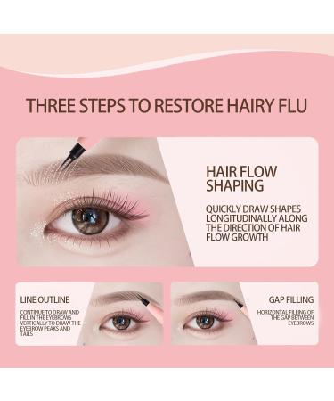 Brow Pencil | 2 Fork Tip Liquid Brow Pen Sweatproof - Realistic Make up Pen Eye-Catching Eye Makeup for Women Teens Party Hersil 01# - Buy Online on GoSupps.com