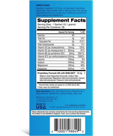 Real Ketones Grape Tart Exogenous Keto Drink Mix - 28 Packets for Rapid Ketosis - Buy Online on GoSupps.com