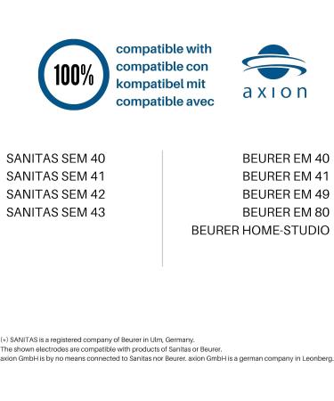 12 Set Electrodes 10x5 cm for TENS & EMS Devices | Reusable Adhesive Pads | Compatible with Sanitas SEM 40.41 & Beurer EM 40.41 | Cert. Medical Device Axion - Buy Online on GoSupps.com