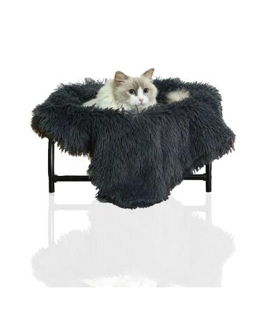 JUNSPOW Cat Bed Hammock + pet Blanket Set Cat Bed Blanket Dog Bed Blanket, Soft Pet Bed Blanket Grey Cat Bed With Blanket