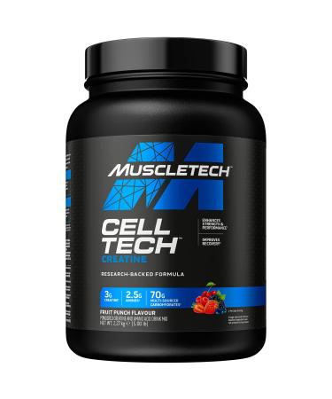 MuscleTech CellTech Creatine Monohydrate Powder Post Workout Recovery Drink Muscle Building & Recovery Powdered Shake With 3g Creatine 54 Servings 2.27kg Fruit Punch Fruit Punch 54 Servings (Pack of 1)
