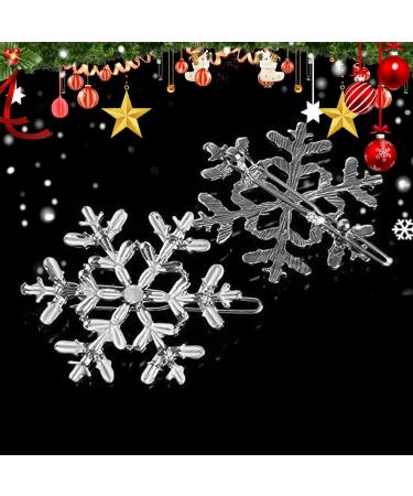 MFUOE 4Pieces Snowflake Hair Clips Silver Snow Bobby Pins Alloy Shiny Christmas Wedding Hairpin Hair Accessories for Xmas Women Girls - Buy Online on GoSupps.com