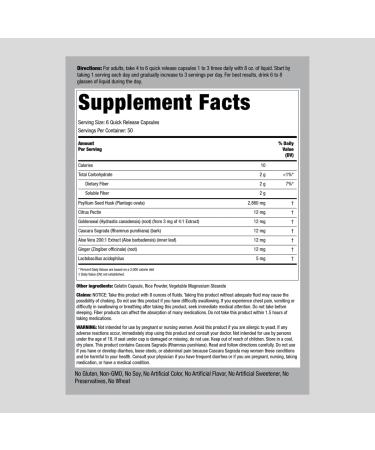 Piping Rock Colon Cleanse Pills 300 Capsules - Herbal Detox Supplement with Psyllium Fiber & Probiotics, Non-GMO Gluten Free - Buy Online on GoSupps.com
