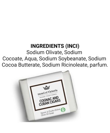 Cognac & Cuban Cigars Olive Oil Soap for Men | Handmade Natural Soap with Cocoa Butter & Castor Oil - Long-Lasting Scent - Buy Online on GoSupps.com