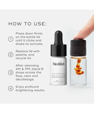 Medik8 Oxy-R Peptides - 1% Oxyresveratrol High Hyaluronic Acid Whitening Peptide Serum - Lightens Dark Spots and Discolorations - 2 x 10ml - Buy Online on GoSupps.com