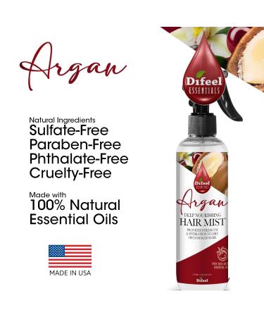 Difeel Essentials Deep Nourishing Argan Hair Mist 6 oz. - 100% Natural Essential Oil Infused - Buy Online on GoSupps.com