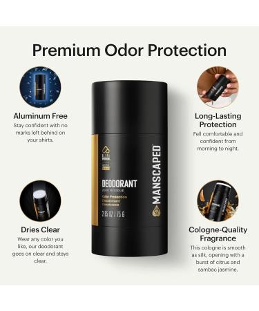 MANSCAPED UltraPremium Deodorant Aluminum-Free Clear Formula Soft and Comfortable with Cologne-Quality Fragrance for Under Arm Odor Protection 2.65 oz Stick (1 Pack) 2.65 Ounce (Pack of 1) - Buy Online on GoSupps.com