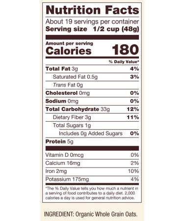 Buy Bob's Red Mill Organic Old Fashioned Rolled Oats - Whole Grain 32 oz (907 g) - Buy Online on GoSupps.com