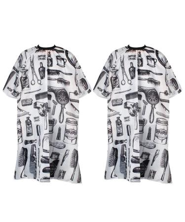 Hairdressing Gown 2 Pcs Hair Cutting Gown Salon Cape Barber Gown Cape Salon Barber Capes for Adults and Kids