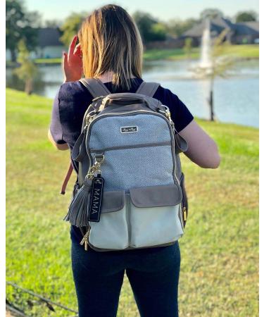 Itzy Ritzy Boss Diaper Bag Backpack with Bottle Pockets, Changing Pad, Stroller Clips - Vanilla Latte - Buy Online on GoSupps.com
