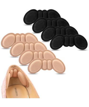 4 Pairs of Heel Pads for Shoes That are Too Big Foamed Cotton Heel Cushions for Pain Relief & Snug Fit