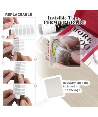 Moresoo Invisible Tape In Extensions - Real Hair Blond #60 30 cm 20 Pieces 30g/pack | Adhesive Invisible Premium Quality - Buy Online on GoSupps.com