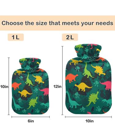 NAANLE Camouflage Dinosaurs 2L Hot Water Bottle - Large Transparent Heat Therapy for Hand & Foot Pain Relief - Buy Online on GoSupps.com