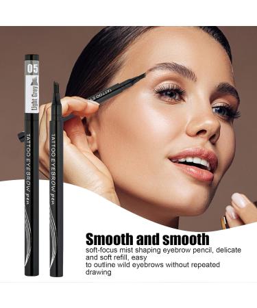 Eyebrow Pencil with Multi Forks | Eyebrow Contouring Sweatproof Pencil | Daily Eyebrow Makeup Supplies for Home Working Dating Traveling Gathering Dtt 5# Light Gray - Buy Online on GoSupps.com