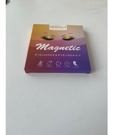 Veshely Natural Magnetic Eyelashes with Eyeliner - 5 Pair Reusable 3D False Lashes Set for Natural Look - Buy Online on GoSupps.com