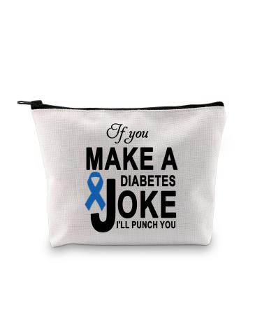 XYANFA Diabetic Gifts Diabetic Supplies Travel Bag Diabetic Personalized Gift Diabetic Emergency Survival Kit Zipper Pouch Bag (JOKE)