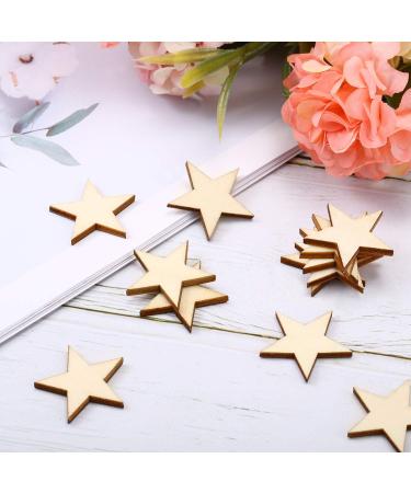 300 Wooden Stars Shapes - 1 Inch Unfinished Wood Cutouts for Crafts, Christmas Party, Wedding Decor - Buy Online on GoSupps.com