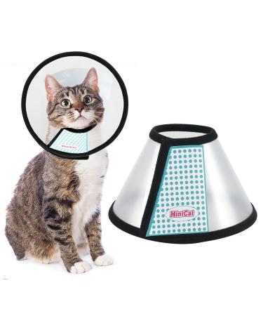MintCat Cat Cone Collar Soft, Adjustable Pet Cone E Collar for Cats, Protective Comfy Cat Recovery Collar, Kitten Cones, Plastic Elizabethan Collar for Rabbit Small Dogs After Surgery to Stop Licking L (neck: 9.84in)