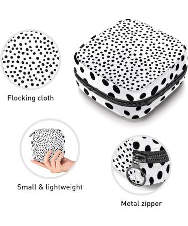 Black White Doodle & Dots Period Pouch - Portable Tampon Storage Bag for Teens - Feminine Product Organizer & First Period Gift - Multicoloured - Buy Online on GoSupps.com