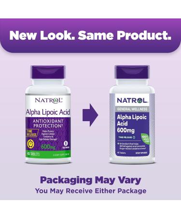 Natrol Alpha Lipoic Acid 600 mg - Dietary Supplement for General Wellness 45 Tablets | International Shipping Available - Buy Online on GoSupps.com